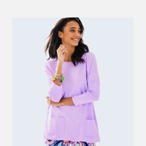 Lilly Pulitzer Elba Lilac Freesi Tasseled Pullover Sweater XXS